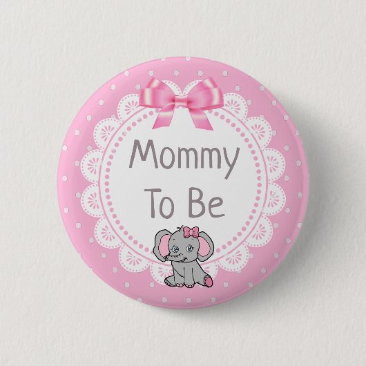 Elephant Thema's Baby shower Ronde Button 5,7 Cm (Voorkant)