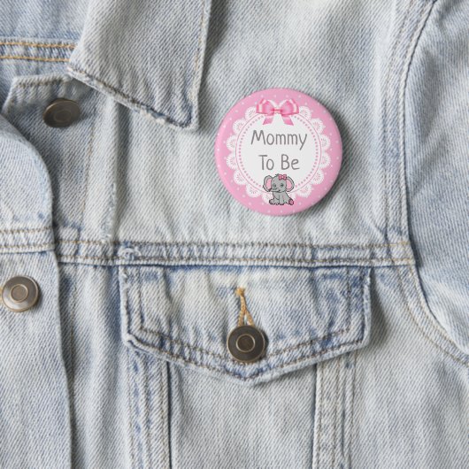 Elephant Thema's Baby shower Ronde Button 5,7 Cm (In situ)