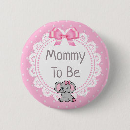 Elephant Thema's Baby shower Ronde Button 5,7 Cm