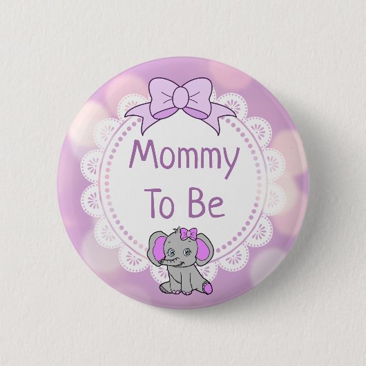 Elephant Thema's Baby shower Ronde Button 5,7 Cm (Voorkant)