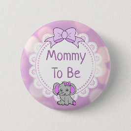 Elephant Thema's Baby shower Ronde Button 5,7 Cm