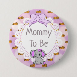 Elephant Thema's Baby shower Ronde Button 7,6 Cm