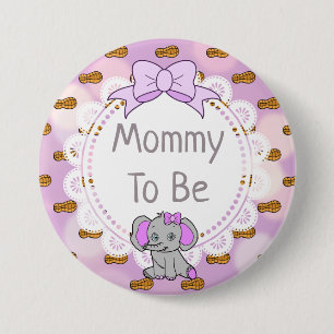 Elephant Thema's Baby shower Ronde Button 7,6 Cm