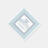Elephant Theme Boy Baby shower Decor Gepersonalise Servetten (Hoek)