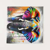 Elephant Theme Party Photo Backdrop Wandkleed (Voorkant (horizontaal))