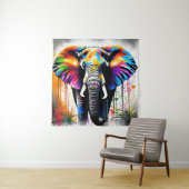 Elephant Theme Party Photo Backdrop Wandkleed (In situ)