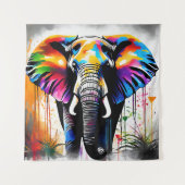 Elephant Theme Party Photo Backdrop  Wandkleed (Voorkant)