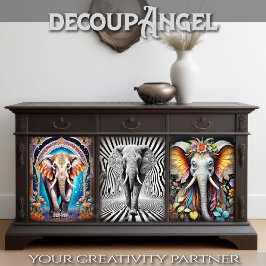 Elephant Theme Set - Decoupage - Inpakpapier Vel