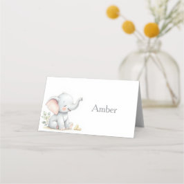 Elephant Themed Baby Shower Place Cards Plaatskaartje