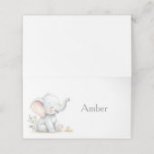 Elephant Themed Baby Shower Place Cards Plaatskaartje (Buitenkant ongevouwen)