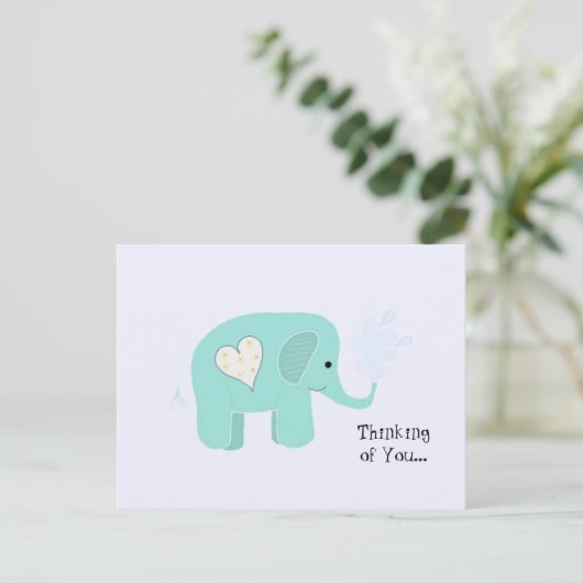 Elephant Thinking of You Briefkaart (Staand voorkant)