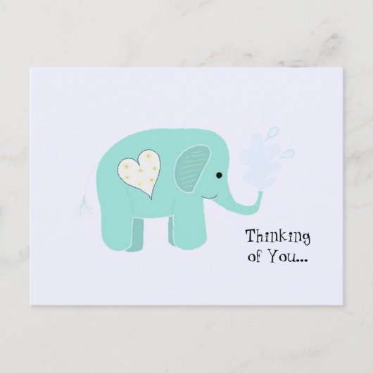 Elephant Thinking of You Briefkaart (Voorkant)