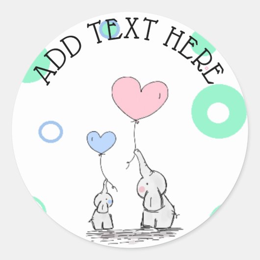 Elephant ThMED Baby shower Stickers (Voorkant)