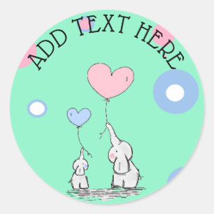Elephant ThMED Baby shower Stickers