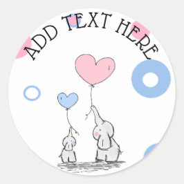 Elephant ThMED Baby shower Stickers