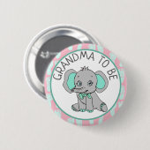 Elephant Thmed Grandma om Baby shower te worden Ronde Button 5,7 Cm (Voorkant /achterkant)