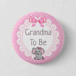 Elephant Thmed Grandma om Baby shower te worden Ronde Button 5,7 Cm