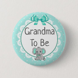 Elephant Thmed Grandma om Baby shower te worden Ronde Button 5,7 Cm