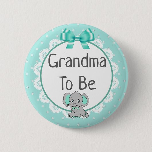 Elephant Thmed Grandma om Baby shower te worden Ronde Button 5,7 Cm (Voorkant)