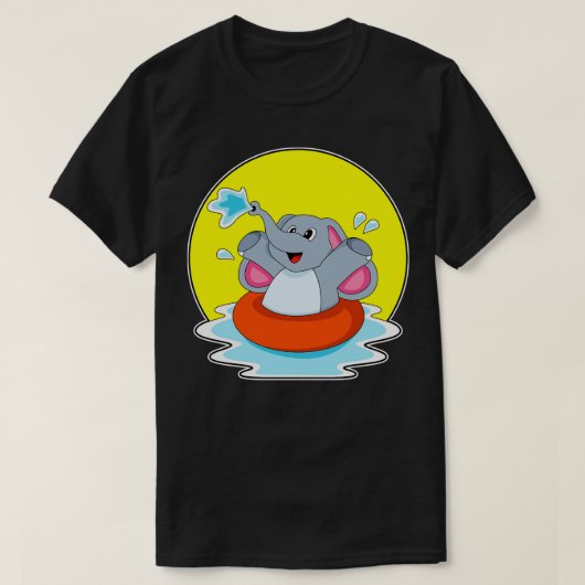Elephant tijdens het zwemmen met Lifebuoy T-shirt (Design voorkant)