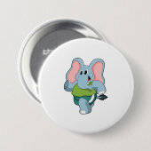 Elephant tijdens Running Ronde Button 7,6 Cm (Voorkant /achterkant)