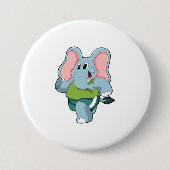 Elephant tijdens Running Ronde Button 7,6 Cm (Voorkant)
