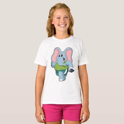 Elephant tijdens Running T-shirt (Voorkant volledig)