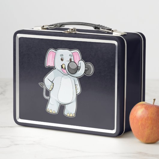 Elephant tijdens strakke training met Dumbbell (In situ)