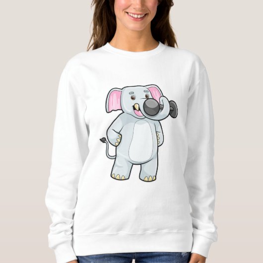 Elephant tijdens strakke training met Dumbbell Trui (Voorkant)