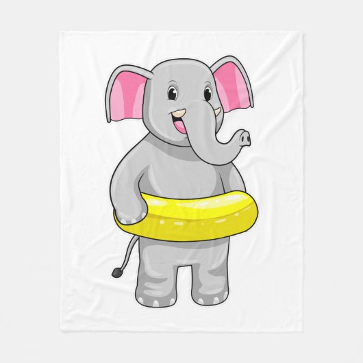 Elephant tijdens zwemmen met Lifebuoy Fleece Deken (Voorkant)
