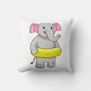 Elephant tijdens zwemmen met Lifebuoy Kussen
