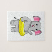 Elephant tijdens zwemmen met Lifebuoy Legpuzzel (Horizontaal)