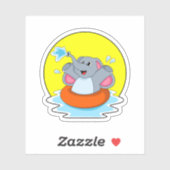 Elephant tijdens zwemmen met Lifebuoy Sticker (Vel)