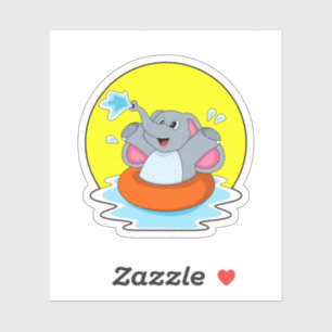 Elephant tijdens zwemmen met Lifebuoy Sticker