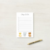 Elephant, tijger en luipaard post-it® notes (Op bureau)