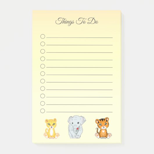 Elephant, tijger en luipaard post-it® notes (Voorkant)
