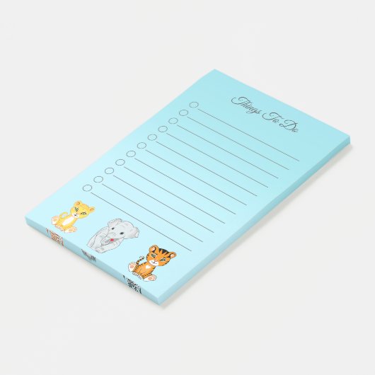 Elephant, tijger en luipaard voor Sky Blue Dingen  Post-it® Notes (Schuin)