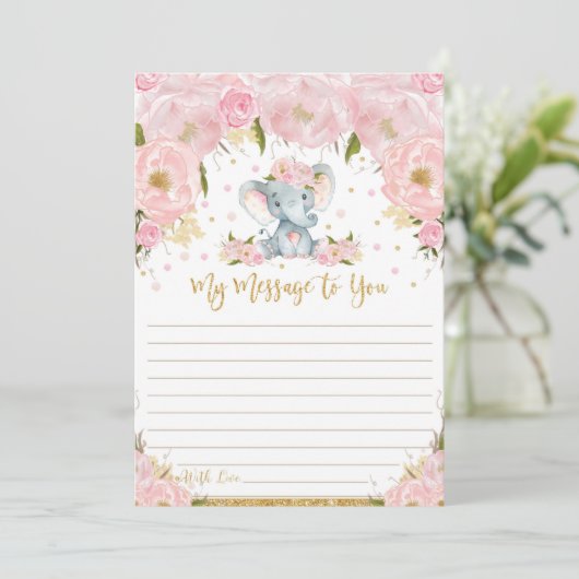 Elephant Time Capsule Bericht aan u Blank Kaarten (Staand voorkant)