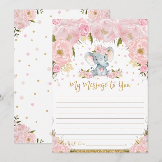 Elephant Time Capsule Bericht aan u Blank Kaarten (Voorkant / Achterkant)