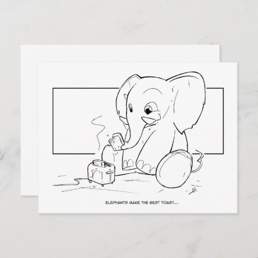 Elephant Toast Briefkaart (Voorkant / Achterkant)