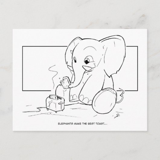 Elephant Toast Briefkaart (Voorkant)