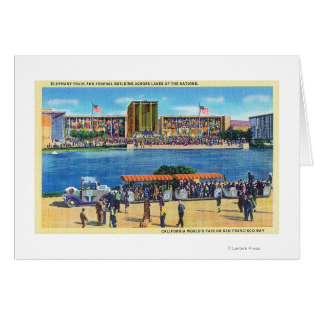 Elephant Train en Federal Bldg, CA Worlds Fair (Voorkant Horizontaal)