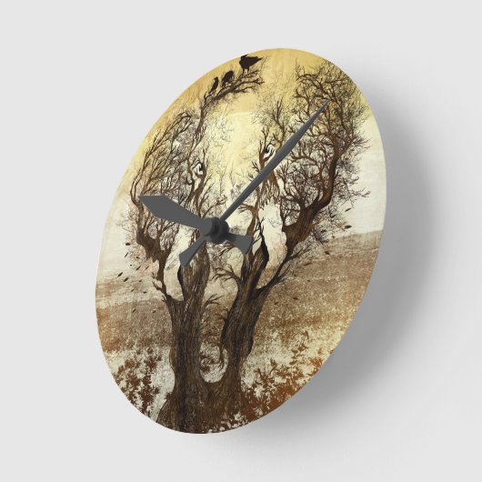 Elephant Tree Abstract Ronde Klok (Hoek)