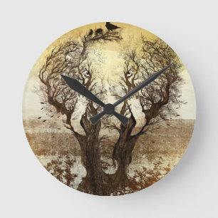Elephant Tree Abstract Ronde Klok