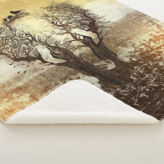 Elephant Tree Abstract Sherpa Deken (3/4)