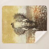Elephant Tree Abstract Sherpa Deken (Voorkant (horizontaal))
