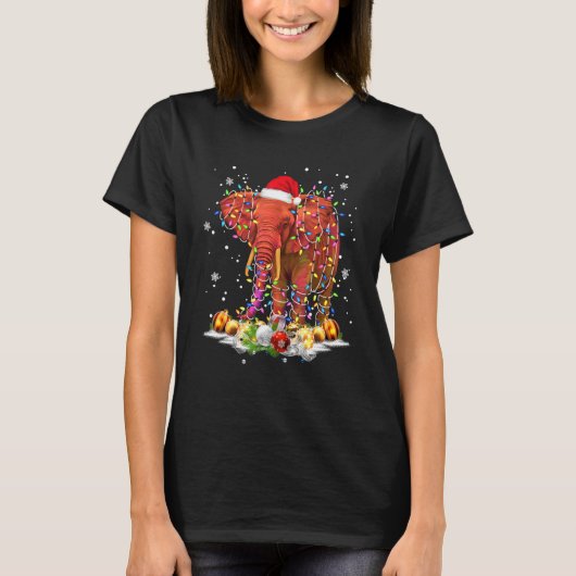 Elephant Tree Kerstkrater mas Animal T-shirt (Voorkant)