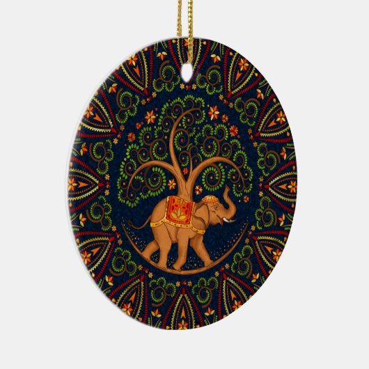 Elephant Tree of life in Mandala Keramisch Ornament (Rechts)