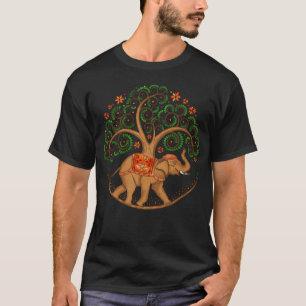 Elephant Tree of life in Mandala T-shirt