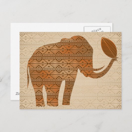 Elephant Tribal Art Design Briefkaarten (Voorkant / Achterkant)